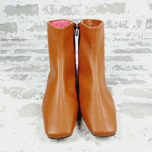 New Linea Paolo Women Rad Low Heel Square Toe Cream Dressy Office Boot C798 - Picture 3 of 11